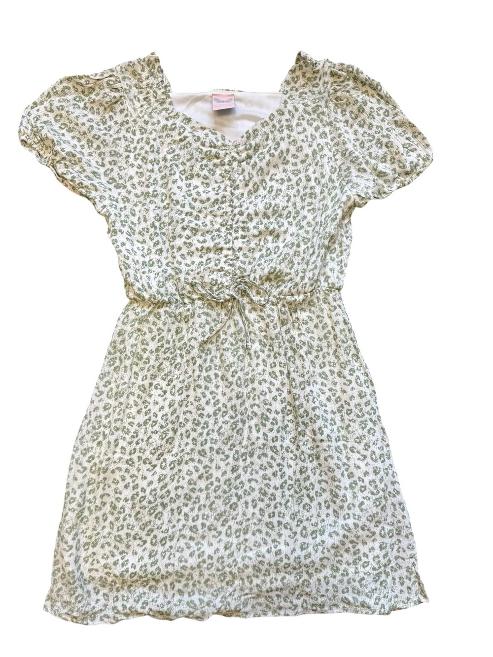 For All Seasons by Paper Crane NWOT Girls Green Animal Print Dress Sz L